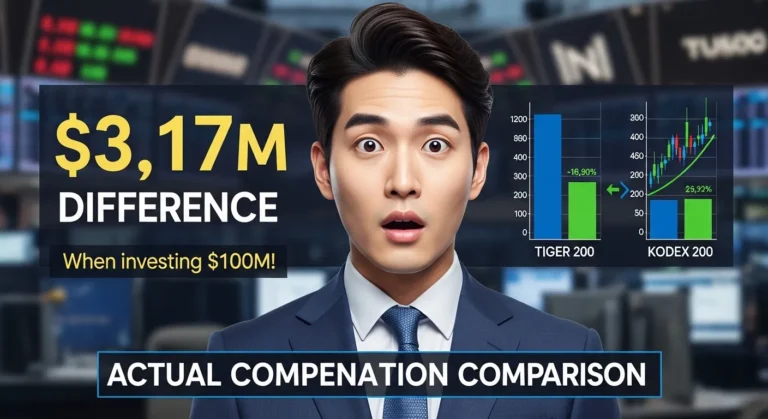 1억 투자 시 317만 원 차이 TIGER 200 vs KODEX 200 실보수 총정리