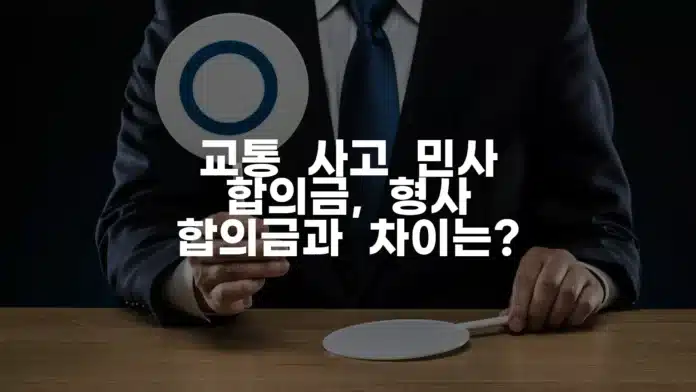 000 교통 사고 민사 합의금, 형사 합의금과 차이는