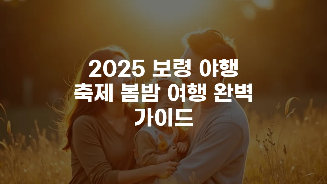2025 보령 야행 축제 봄밤 여행 완벽 가이드