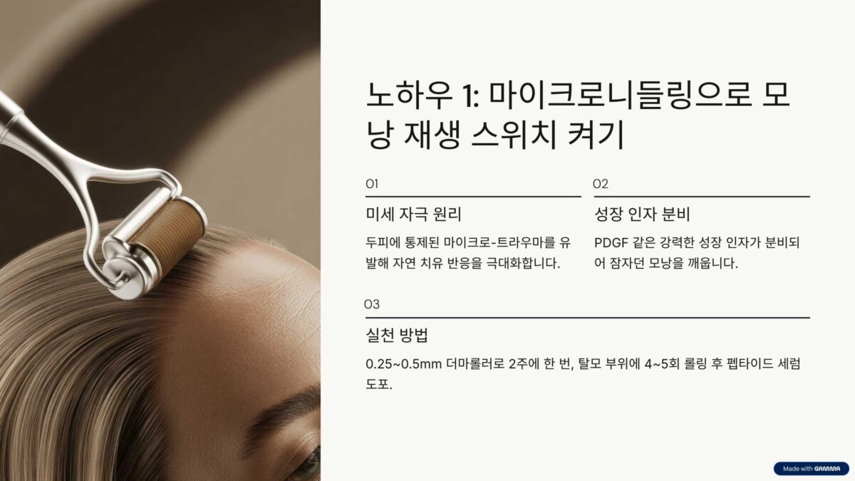 마이크로니들링을 통한 '모낭 재생 스위치' 활성화