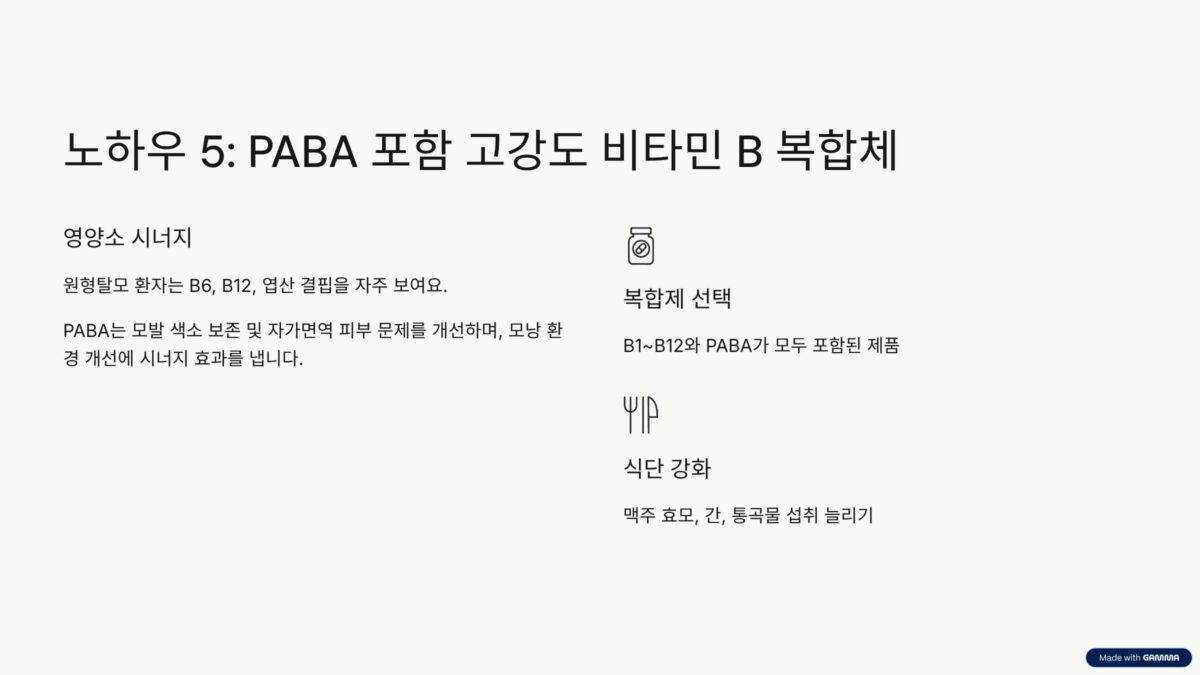 영양소의 시너지: PABA(파라아미노벤조산)를 포함한 고강도 비타민 B 복합체