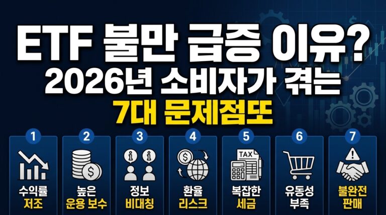 ETF 불만 급증 이유? 2026년 소비자가 겪는 7대 문제점
