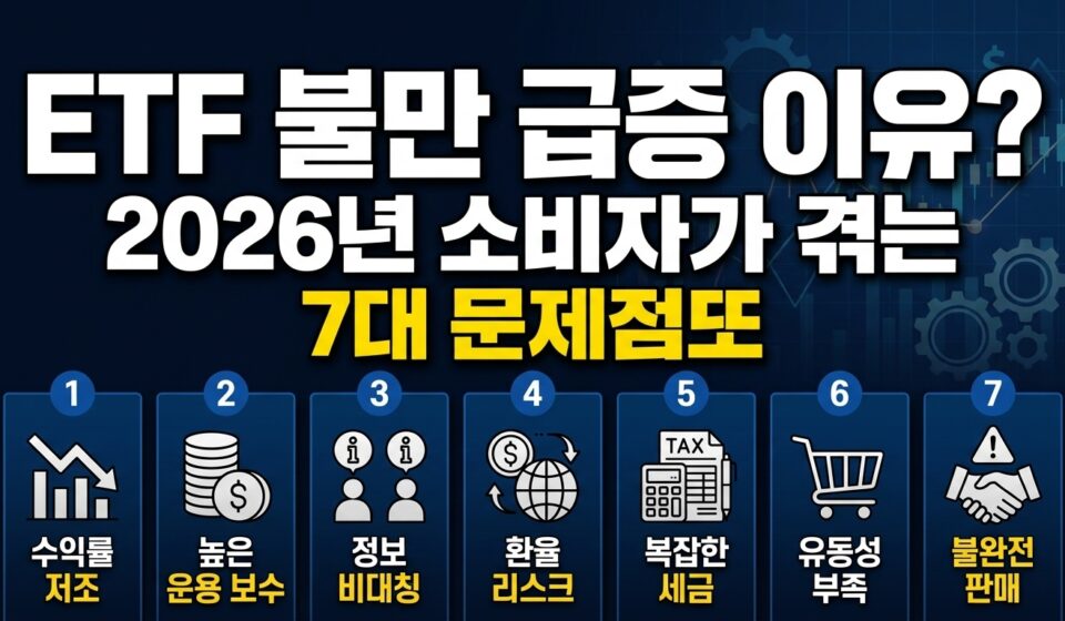 ETF 불만 급증 이유 2026년 소비자가 겪는 7대 문제점