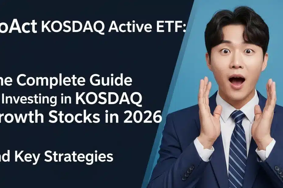 KoAct 코스닥액티브 ETF 2026년 코스닥 성장주 투자 완벽 가이드 및 핵심 전략