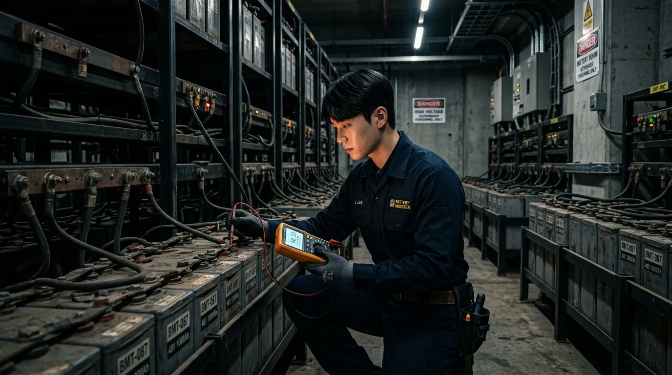 Technician inspecting industrial…