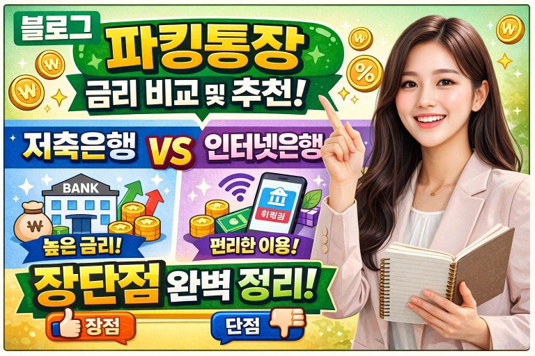 파킹통장 금리 비교 및 추천 저축은행 인터넷은행 장단점 완벽 정리